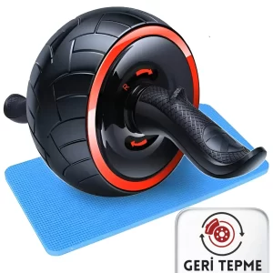 Profesyonel Geri Tepmeli Ab Wheel Premium Roller Karın Kası Egzersiz Tekerleği Mekik Aleti Max 150Kg